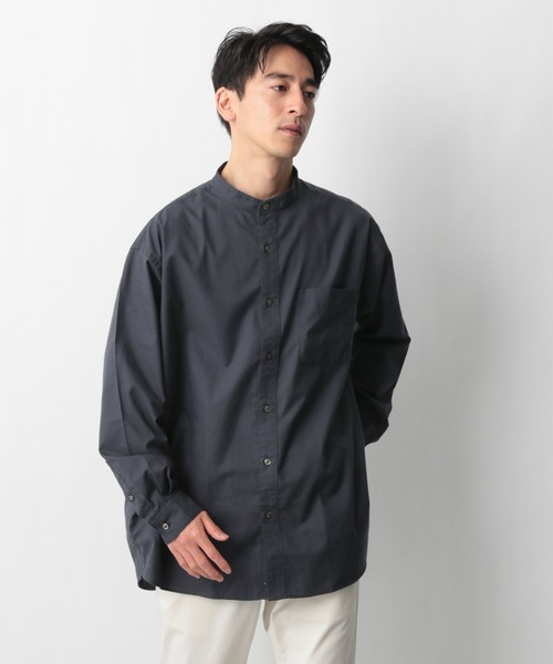 GLOBAL WORK(グローバルワーク)の「ライトオックスBIGシャツ/925943(シャツ/ブラウス・メンズ・ダークグレー/アイボリー・MEDIUM/LARGE)」の1枚目の写真
