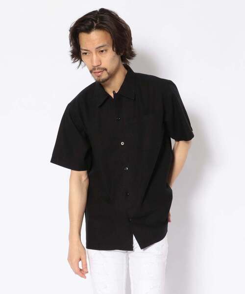 MANASTASH（マナスタッシュ）の「MANASTASH/マナスタッシュ HEMP OPENCOLLAR SHIRT 綿麻半袖シャツ（シャツ/ブラウス・メンズ・ブラック/カーキ/キナリ・MEDIUM/X-LARGE/LARGE）」の4枚目の写真