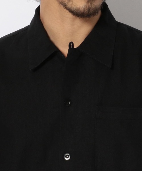 MANASTASH（マナスタッシュ）の「MANASTASH/マナスタッシュ HEMP OPENCOLLAR SHIRT 綿麻半袖シャツ（シャツ/ブラウス・メンズ・ブラック/カーキ/キナリ・MEDIUM/X-LARGE/LARGE）」の6枚目の写真