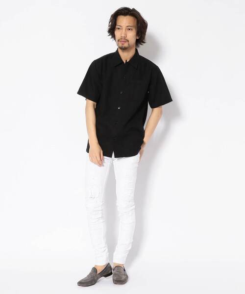 MANASTASH（マナスタッシュ）の「MANASTASH/マナスタッシュ HEMP OPENCOLLAR SHIRT 綿麻半袖シャツ（シャツ/ブラウス・メンズ・ブラック/カーキ/キナリ・MEDIUM/X-LARGE/LARGE）」の12枚目の写真