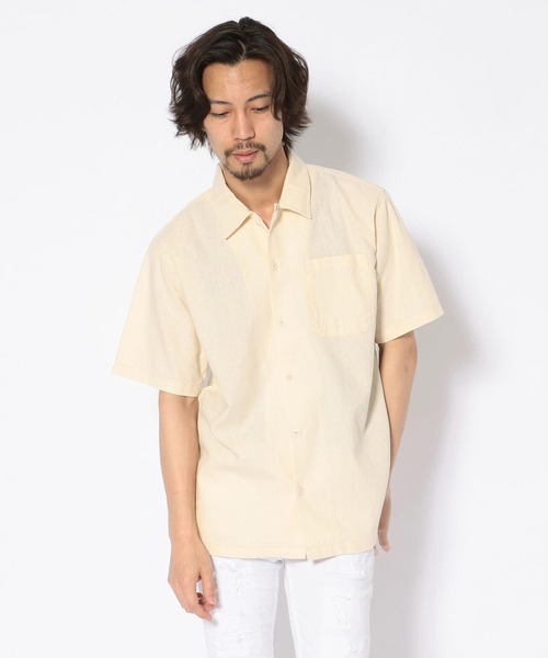 MANASTASH（マナスタッシュ）の「MANASTASH/マナスタッシュ HEMP OPENCOLLAR SHIRT 綿麻半袖シャツ（シャツ/ブラウス・メンズ・ブラック/カーキ/キナリ・MEDIUM/X-LARGE/LARGE）」の14枚目の写真