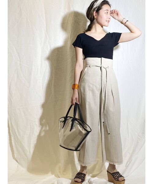 MERCURYDUO（マーキュリーデュオ）の「3WAYツイストオフショルリブニット（ニット/セーター・レディース・ブラック/オフホワイト/グリーン/ラベンダー・FREE）」の21枚目の写真