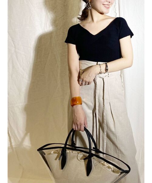 MERCURYDUO（マーキュリーデュオ）の「3WAYツイストオフショルリブニット（ニット/セーター・レディース・ブラック/オフホワイト/グリーン/ラベンダー・FREE）」の14枚目の写真