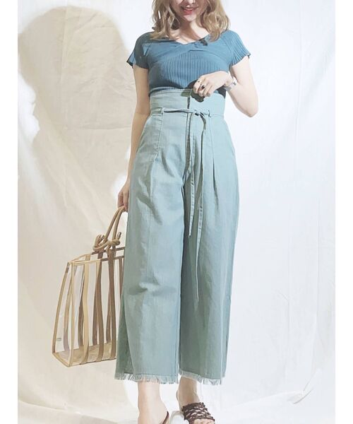 MERCURYDUO（マーキュリーデュオ）の「3WAYツイストオフショルリブニット（ニット/セーター・レディース・ブラック/オフホワイト/グリーン/ラベンダー・FREE）」の7枚目の写真