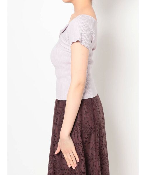 MERCURYDUO（マーキュリーデュオ）の「3WAYツイストオフショルリブニット（ニット/セーター・レディース・ブラック/オフホワイト/グリーン/ラベンダー・FREE）」の11枚目の写真