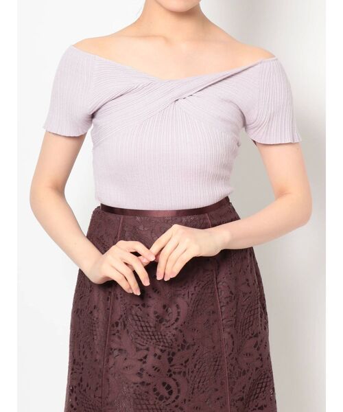 MERCURYDUO（マーキュリーデュオ）の「3WAYツイストオフショルリブニット（ニット/セーター・レディース・ブラック/オフホワイト/グリーン/ラベンダー・FREE）」の8枚目の写真