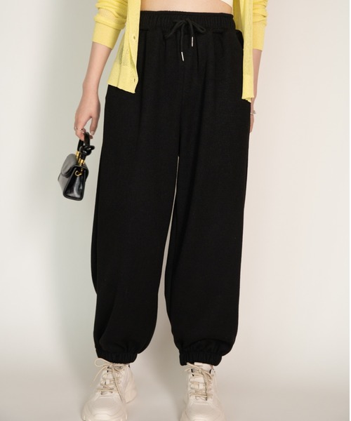 yuue' ( wear )（ユーイ）の「ドローリブスウェットパンツ（スウェットパンツ・レディース・ホワイト/ブラック/グレー・FREE）」の4枚目の写真