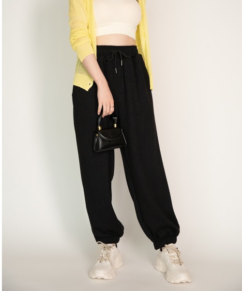 yuue' ( wear )（ユーイ）の「ドローリブスウェットパンツ（スウェットパンツ・レディース・ホワイト/ブラック/グレー・FREE）」の5枚目の写真