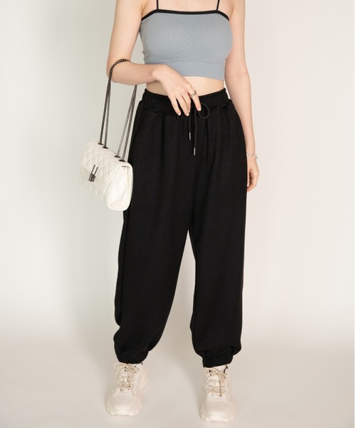 yuue' ( wear )（ユーイ）の「ドローリブスウェットパンツ（スウェットパンツ・レディース・ホワイト/ブラック/グレー・FREE）」の9枚目の写真