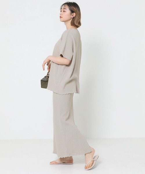 Sig FREAK'S STORE（シグフリークスストア）の「ワッフルスカートセットアップ（セットアップ・レディース・ダークグレー/ベージュ・ﾌﾘ-）」の3枚目の写真