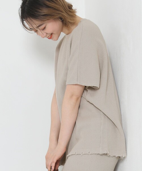 Sig FREAK'S STORE（シグフリークスストア）の「ワッフルスカートセットアップ（セットアップ・レディース・ダークグレー/ベージュ・ﾌﾘ-）」の4枚目の写真