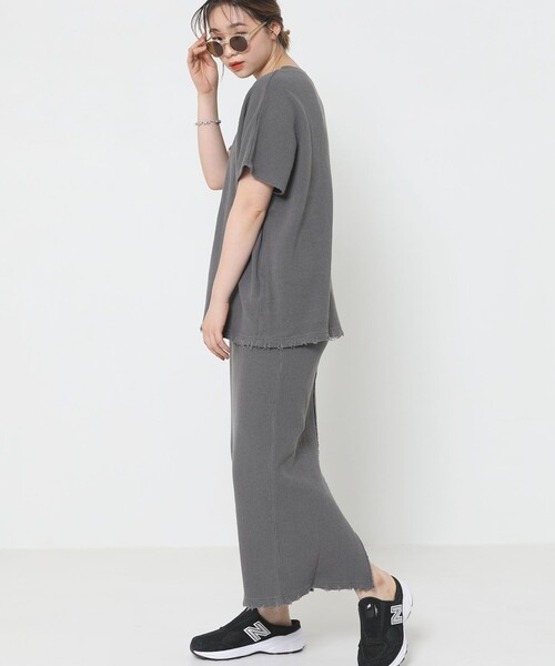 Sig FREAK'S STORE（シグフリークスストア）の「ワッフルスカートセットアップ（セットアップ・レディース・ダークグレー/ベージュ・ﾌﾘ-）」の7枚目の写真