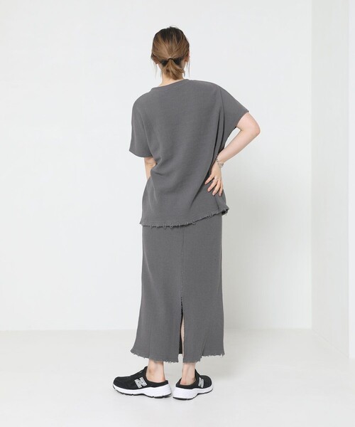 Sig FREAK'S STORE（シグフリークスストア）の「ワッフルスカートセットアップ（セットアップ・レディース・ダークグレー/ベージュ・ﾌﾘ-）」の8枚目の写真