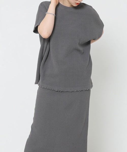 Sig FREAK'S STORE（シグフリークスストア）の「ワッフルスカートセットアップ（セットアップ・レディース・ダークグレー/ベージュ・ﾌﾘ-）」の12枚目の写真