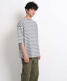 BASECONTROL | HORIZON DREAM アメリカンコットン ビッグシルエットバスクTシャツ(Tシャツ/カットソー)