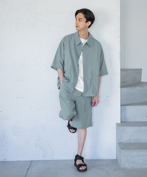 niko and...（ニコアンド）の「ドライPEワイドショートパンツ（その他パンツ・メンズ・ネイビー/アイボリー/グレー・MEDIUM/LARGE）」の4枚目の写真