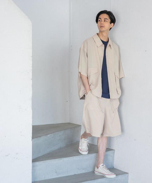 niko and...（ニコアンド）の「ドライPEワイドショートパンツ（その他パンツ・メンズ・ネイビー/アイボリー/グレー・MEDIUM/LARGE）」の5枚目の写真