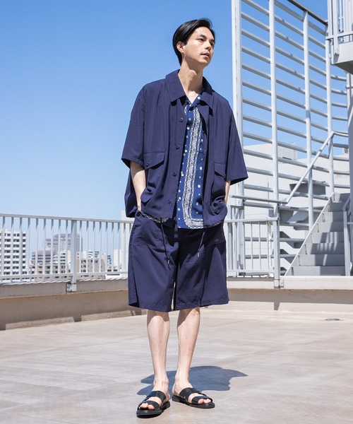 niko and...（ニコアンド）の「ドライPEワイドショートパンツ（その他パンツ・メンズ・ネイビー/アイボリー/グレー・MEDIUM/LARGE）」の6枚目の写真