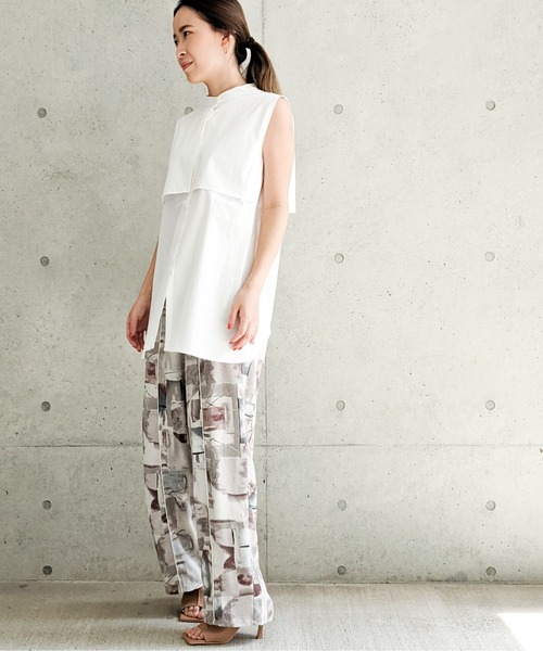 Per sist ence（パーシエンス）の「Per sist ence/パーシエンス　総柄プリント　センターシームストレートパンツ（その他パンツ・レディース・グレー/パープル・FREE）」の12枚目の写真