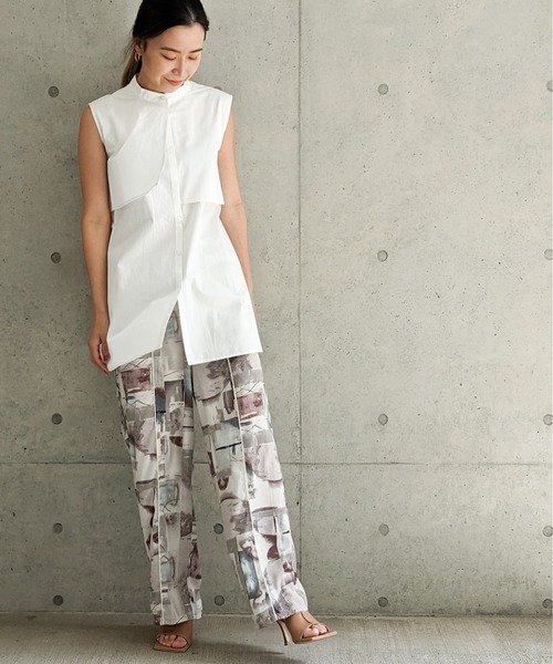 Per sist ence（パーシエンス）の「Per sist ence/パーシエンス　総柄プリント　センターシームストレートパンツ（その他パンツ・レディース・グレー/パープル・FREE）」の16枚目の写真