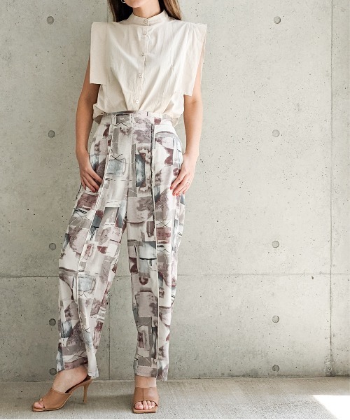 Per sist ence（パーシエンス）の「Per sist ence/パーシエンス　総柄プリント　センターシームストレートパンツ（その他パンツ・レディース・グレー/パープル・FREE）」の17枚目の写真