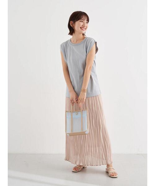 earth music&ecology（アースミュージックアンドエコロジー）の「スクエアメッシュバッグ ＊（トートバッグ・レディース・ブラック/サックスブルー/アイボリー/ラベンダー/ピンクベージュ・FREE）」の19枚目の写真