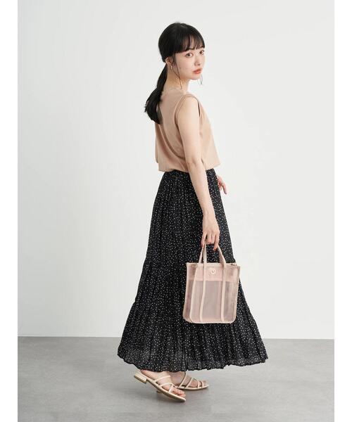 earth music&ecology（アースミュージックアンドエコロジー）の「スクエアメッシュバッグ ＊（トートバッグ・レディース・ブラック/サックスブルー/アイボリー/ラベンダー/ピンクベージュ・FREE）」の21枚目の写真