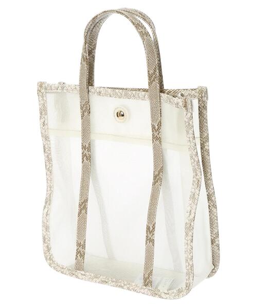 earth music&ecology（アースミュージックアンドエコロジー）の「スクエアメッシュバッグ ＊（トートバッグ・レディース・ブラック/サックスブルー/アイボリー/ラベンダー/ピンクベージュ・FREE）」の22枚目の写真