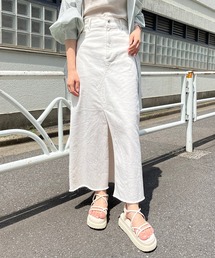 【Web限定カラーあり】スリットデニムタイトロングスカート