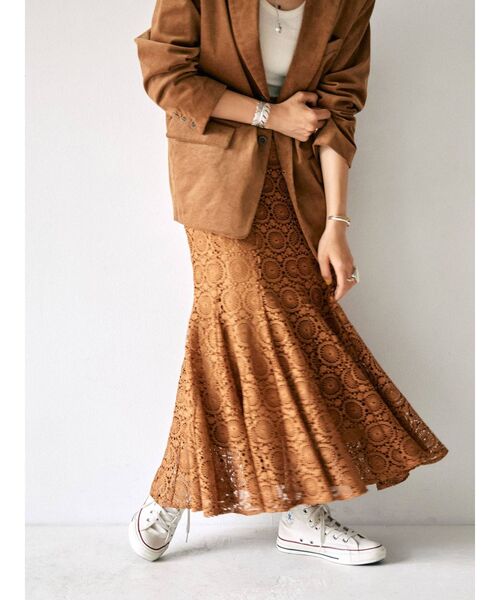 Ungrid（アングリッド）の「レースマーメイドスカート（スカート・レディース・キャメル/パープル/オフホワイト・FREE）」の3枚目の写真