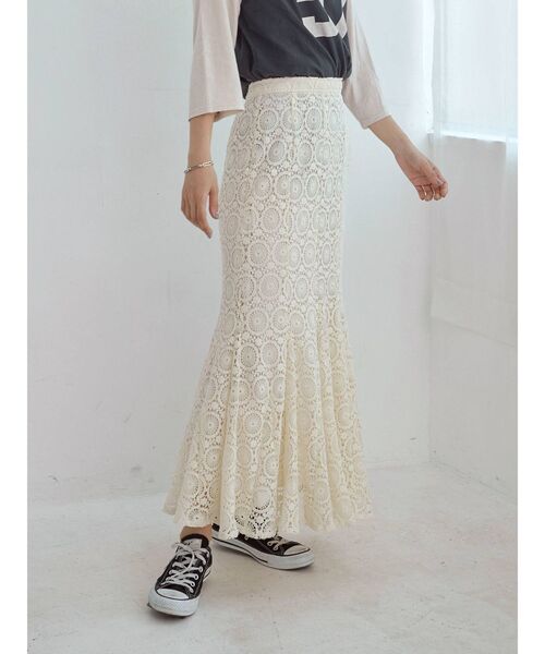 Ungrid（アングリッド）の「レースマーメイドスカート（スカート・レディース・キャメル/パープル/オフホワイト・FREE）」の18枚目の写真