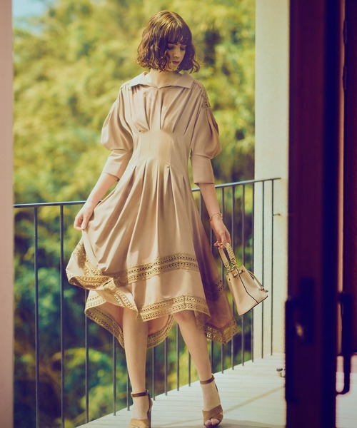 通勤にも使えるレーステープイレギュラーヘムお呼ばれワンピース ワンピース Ruirue Boutique ルイルエブティック のファッション通販 Zozotown