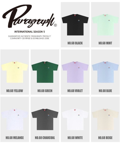 Paragraph（パラグラフ）の「Paragraph/パラグラフ/アイコンロゴプリント半袖Tシャツ/PARAGRAPH-NO.68（Tシャツ/カットソー・メンズ・ホワイト/チャコールグレー/ブラック/ベージュ/イエロー/ブルー/グリーン/ミント/バイオレット/キナリ・FREE）」の12枚目の写真
