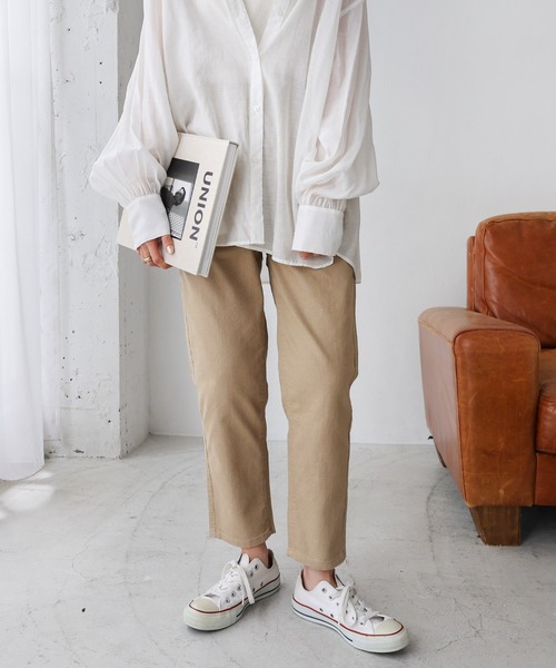 コットンストレッチイージーテーパードパンツ（その他パンツ