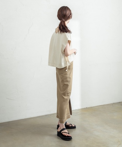 mystic（ミスティック）の「配色サイドリボンベスト（ベスト・レディース・アイボリー/チャコールグレー/ブラウン・FREE）」の5枚目の写真