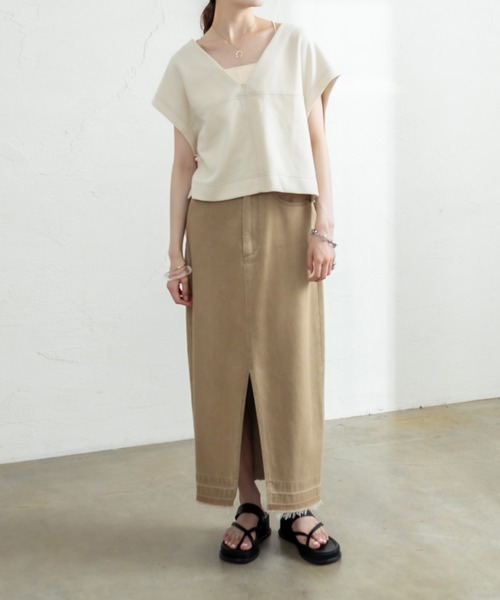 mystic（ミスティック）の「配色サイドリボンベスト（ベスト・レディース・アイボリー/チャコールグレー/ブラウン・FREE）」の6枚目の写真