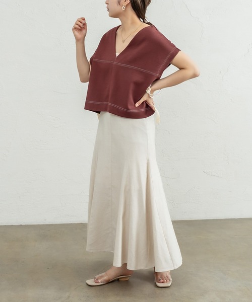 mystic（ミスティック）の「配色サイドリボンベスト（ベスト・レディース・アイボリー/チャコールグレー/ブラウン・FREE）」の16枚目の写真