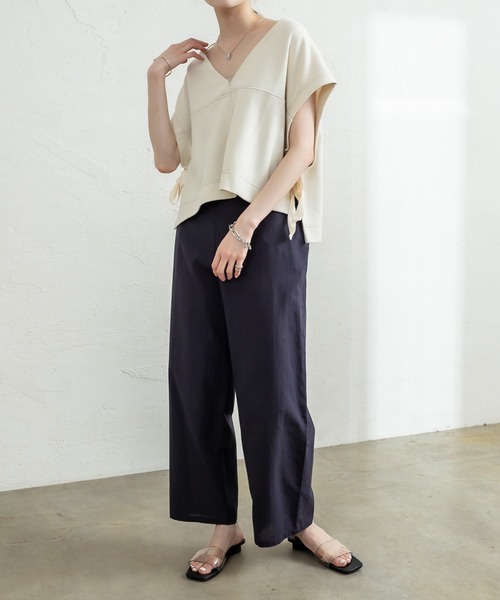 mystic（ミスティック）の「配色サイドリボンベスト（ベスト・レディース・アイボリー/チャコールグレー/ブラウン・FREE）」の11枚目の写真