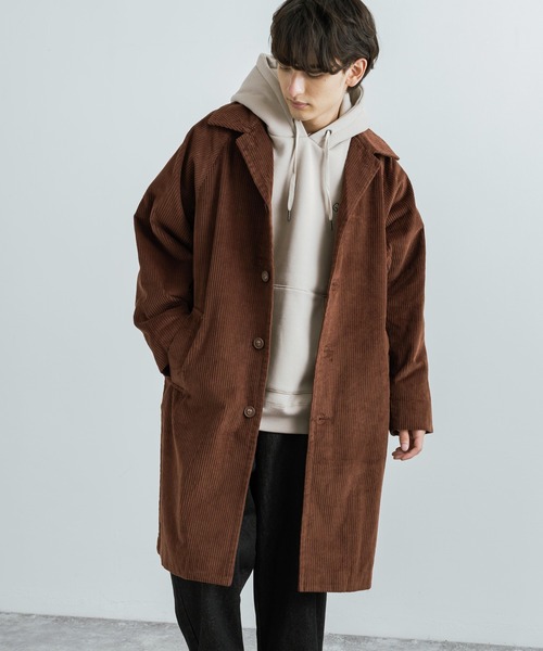 太畝コーデュロイ オーバーサイズ ビッグステンカラーコート（ステン