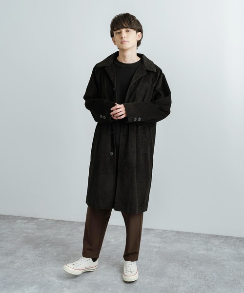 Rocky Monroe（ロッキーモンロー）の「太畝コーデュロイ オーバーサイズ ビッグステンカラーコート（ステンカラーコート・メンズ・カーキ/ブラック/ブラウン・M/L）」の5枚目の写真
