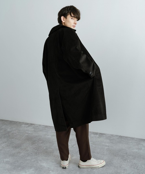 太畝コーデュロイ オーバーサイズ ビッグステンカラーコート（ステン