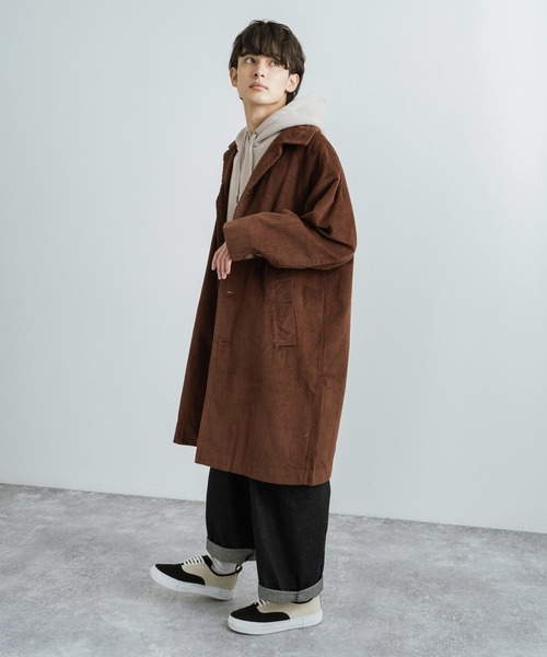 太畝コーデュロイ オーバーサイズ ビッグステンカラーコート（ステン