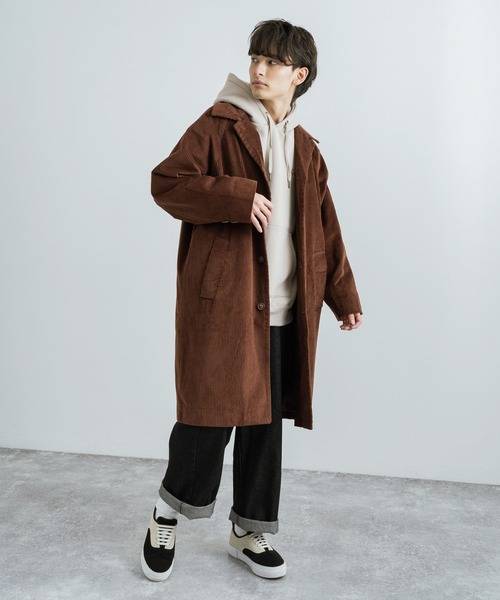 Rocky Monroe（ロッキーモンロー）の「太畝コーデュロイ オーバーサイズ ビッグステンカラーコート（ステンカラーコート・メンズ・カーキ/ブラック/ブラウン・M/L）」の8枚目の写真