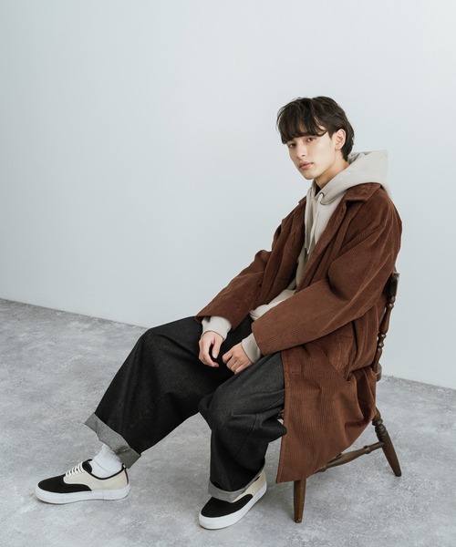 太畝コーデュロイ オーバーサイズ ビッグステンカラーコート（ステン