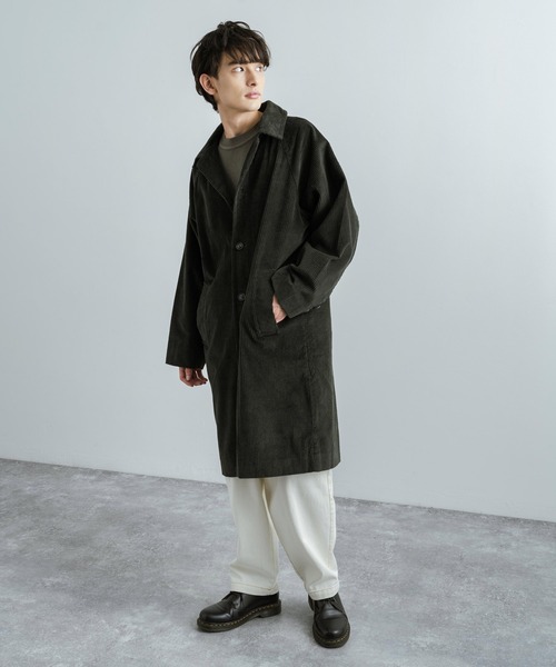 太畝コーデュロイ オーバーサイズ ビッグステンカラーコート（ステン