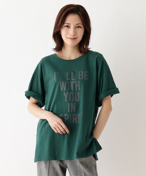SHOO・LA・RUE（シューラルー）の「◆【M-3L】ロゴアソートプリントTシャツ（Tシャツ/カットソー・レディース・チャコール/ベージュ系その他4/ホワイト系/ブラック系/ブラウン系/ダークグリーン系3・04/05/02/03）」の6枚目の写真