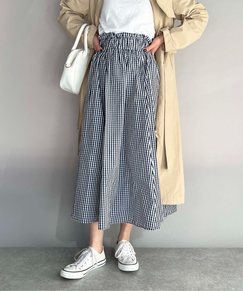 PICCIN（ピッチン）の「チェックフレアスカート（スカート・レディース・グレー/ブラック/グリーン系その他/ブルー/イエロー系その他/オフホワイト/ブラック系その他/ブルー系その他/ブラウン/グリーン/パープル/ベージュ/イエロー/ピンク・M）」の10枚目の写真