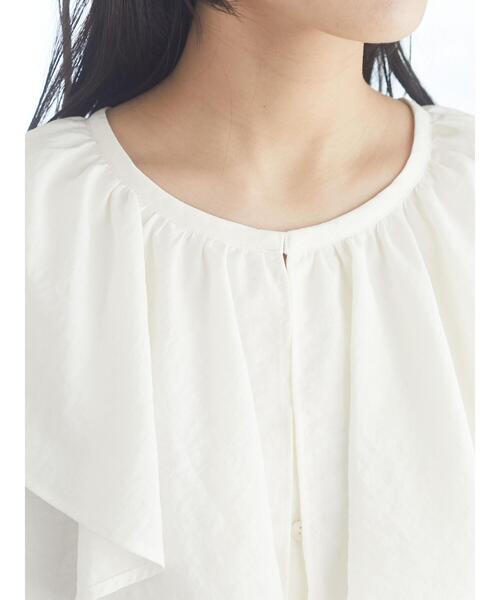 Green　Parks（グリーンパークス）の「着回せるラッフルシャツ＊（シャツ/ブラウス・レディース・ブラック/オフホワイト・FREE）」の16枚目の写真