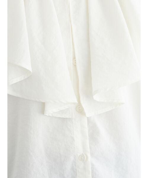 Green　Parks（グリーンパークス）の「着回せるラッフルシャツ＊（シャツ/ブラウス・レディース・ブラック/オフホワイト・FREE）」の14枚目の写真