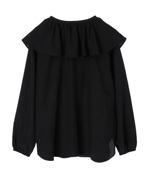 Green　Parks（グリーンパークス）の「着回せるラッフルシャツ＊（シャツ/ブラウス・レディース・ブラック/オフホワイト・FREE）」の10枚目の写真